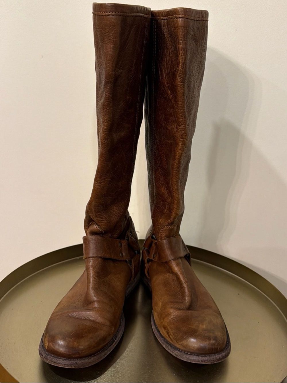 Frye Phillip Harness vintage riding tall boot size 7 1/2 B zip up the back